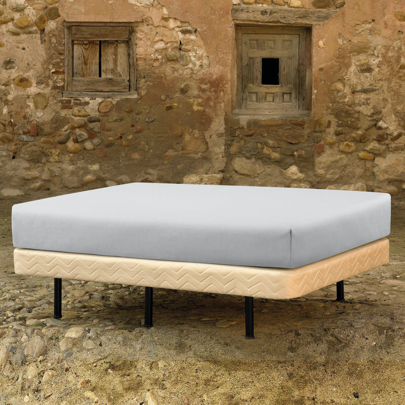 HOESLAKEN - Egyptisch katoen (220TC) Zand Hoeslaken CASCINA COLORINI 80x200cm zilver