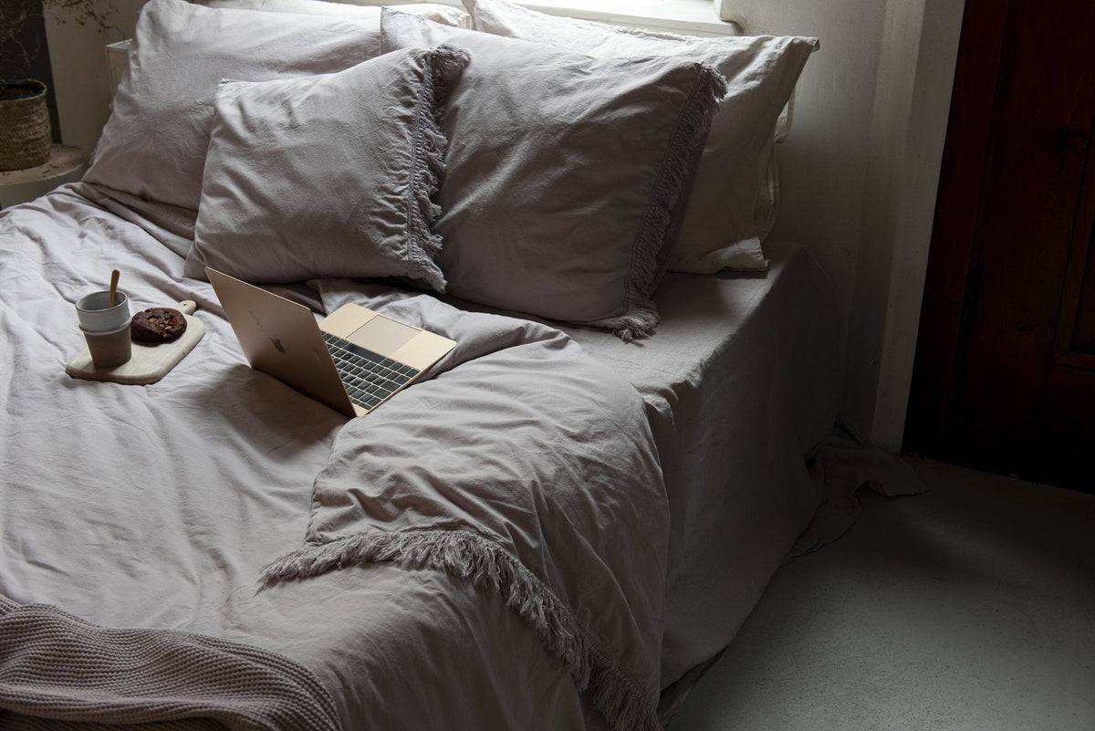 COCO - Katoen percal (220TC) Dekbedovertrek Greige Dekbedovertrek HOUSE IN STYLE