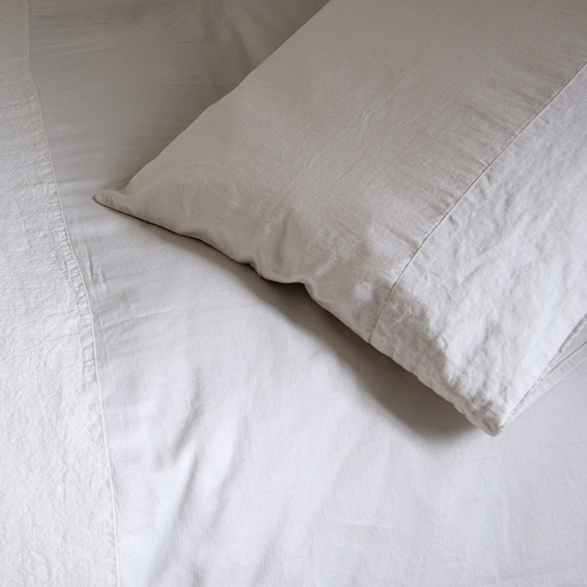 LAKEN - Como 100% katoen satijn Wit laken PASSION FOR LINEN