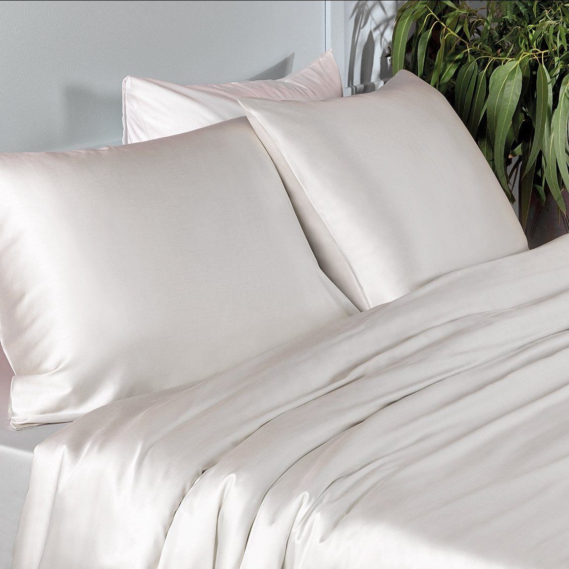 FAIA - Micromodal met Katoen Percal Dekbedovertrek Parel Dekbedovertrek DOMMELIN 140 x 200/220cm (+1 sloop) Parel