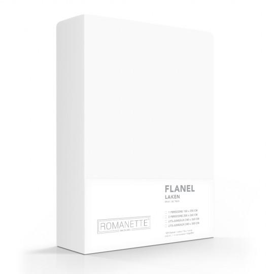 LAKEN - Flanel (170gsm) laken CASA DORMI 150 x 250 cm Wit