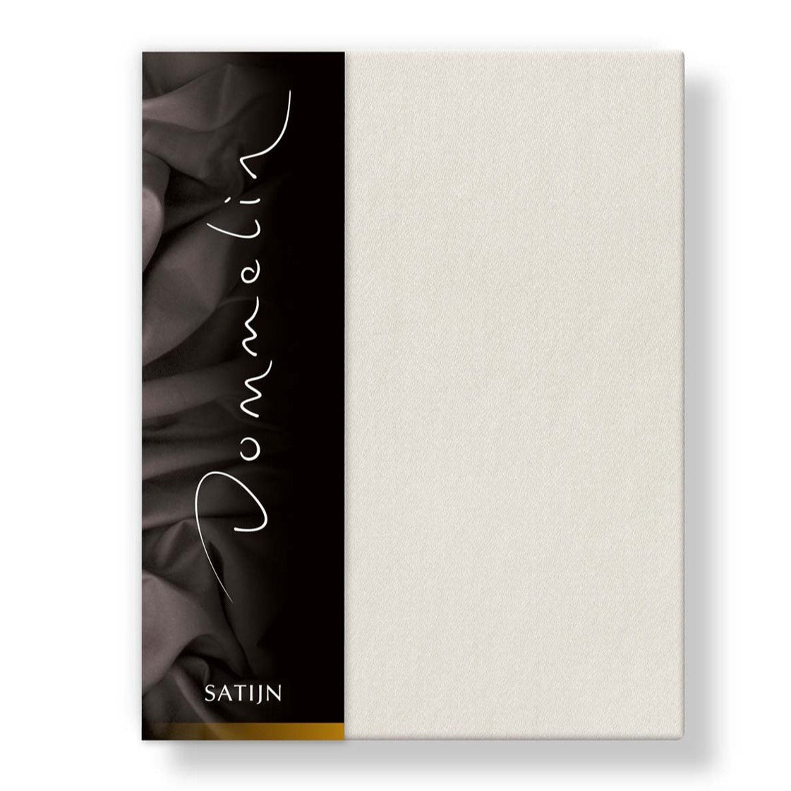 Beige hoeslaken katoen satijn Dommelin