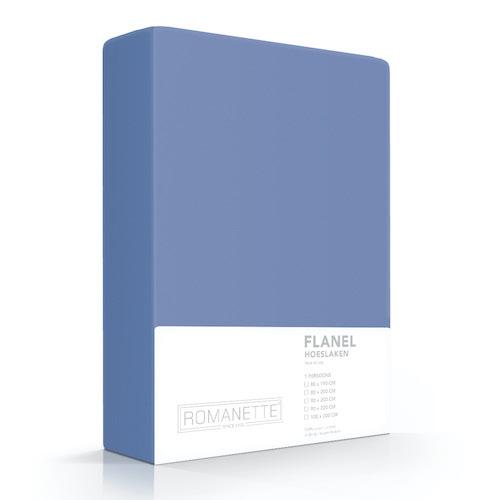 HOESLAKEN Flanel - Zilver Hoeslaken ROMANETTE 140 x 200 jeans