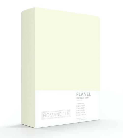 HOESLAKEN Flanel - Zilver Hoeslaken ROMANETTE 140 x 200 ivoor