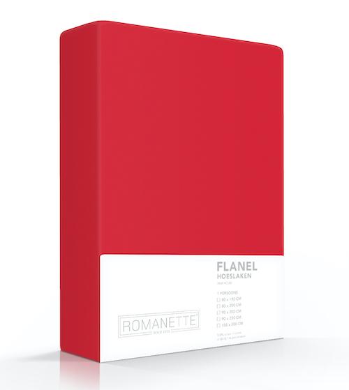 HOESLAKEN Flanel - Zilver Hoeslaken ROMANETTE 140 x 200 rood