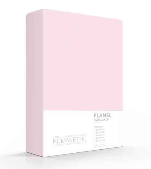 HOESLAKEN Flanel - Zilver Hoeslaken ROMANETTE 140 x 200 roze
