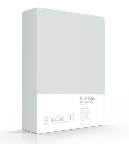 HOESLAKEN Flanel - Zilver Hoeslaken ROMANETTE 80 x 200 Zilver