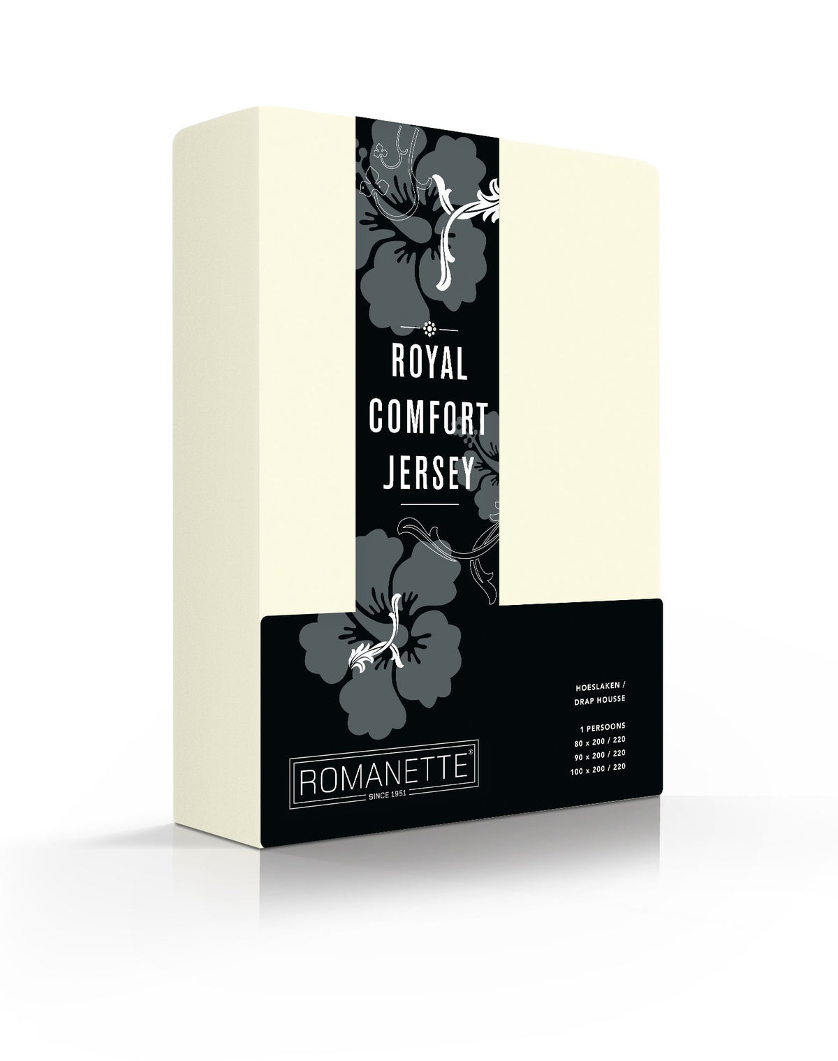 HOESLAKENS Royal Comfort Jersey - 8 kleurvarianten Hoeslaken ROMANETTE 80/90/100 x 200/210/220 ivoor