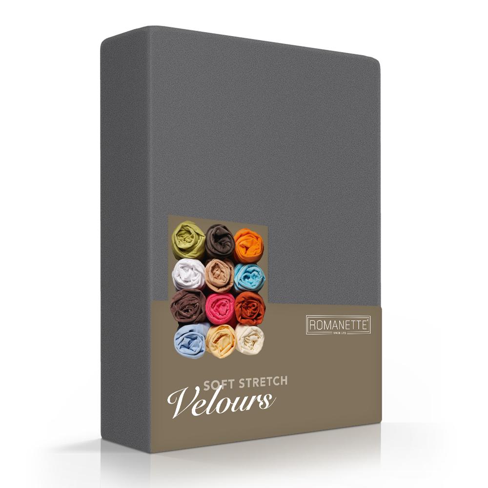 HOESLAKEN Velours - Antraciet Hoeslaken ROMANETTE