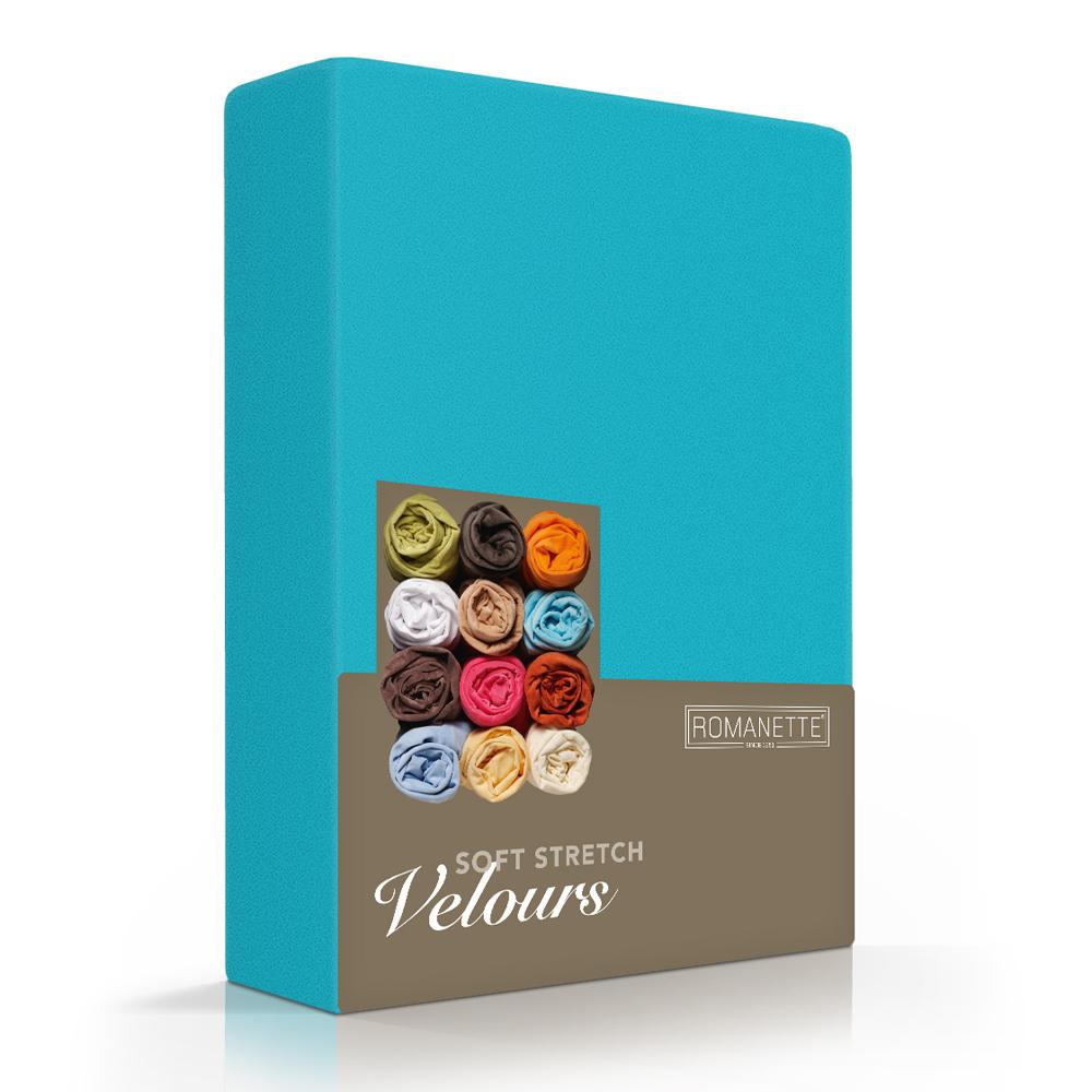 HOESLAKEN Velours - Petrol Hoeslaken ROMANETTE