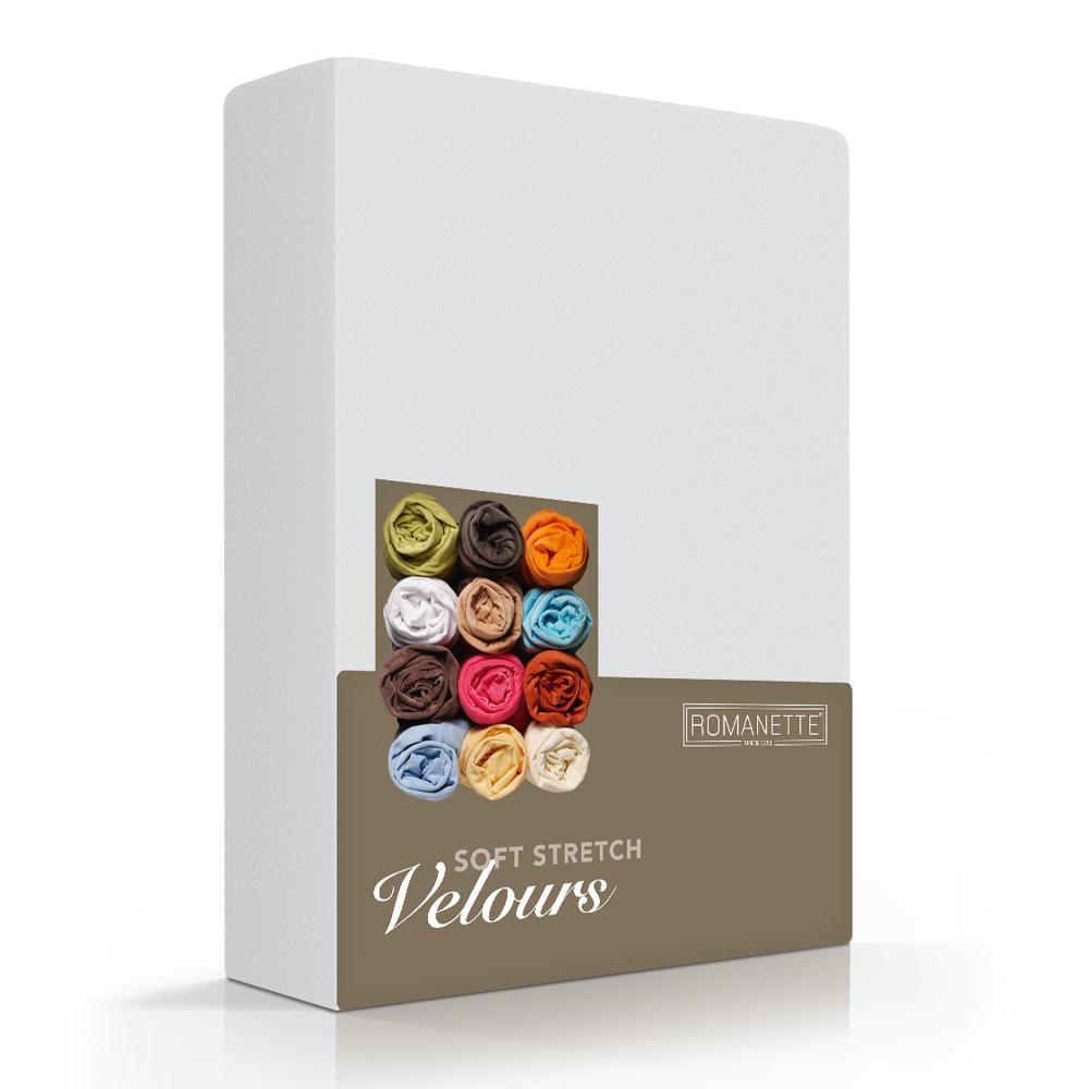 HOESLAKEN Velours - Zilvergrijs Hoeslaken ROMANETTE