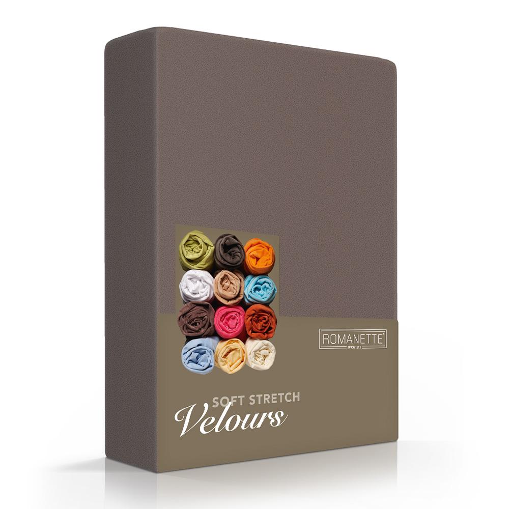 HOESLAKEN Velours - Taupe Hoeslaken ROMANETTE