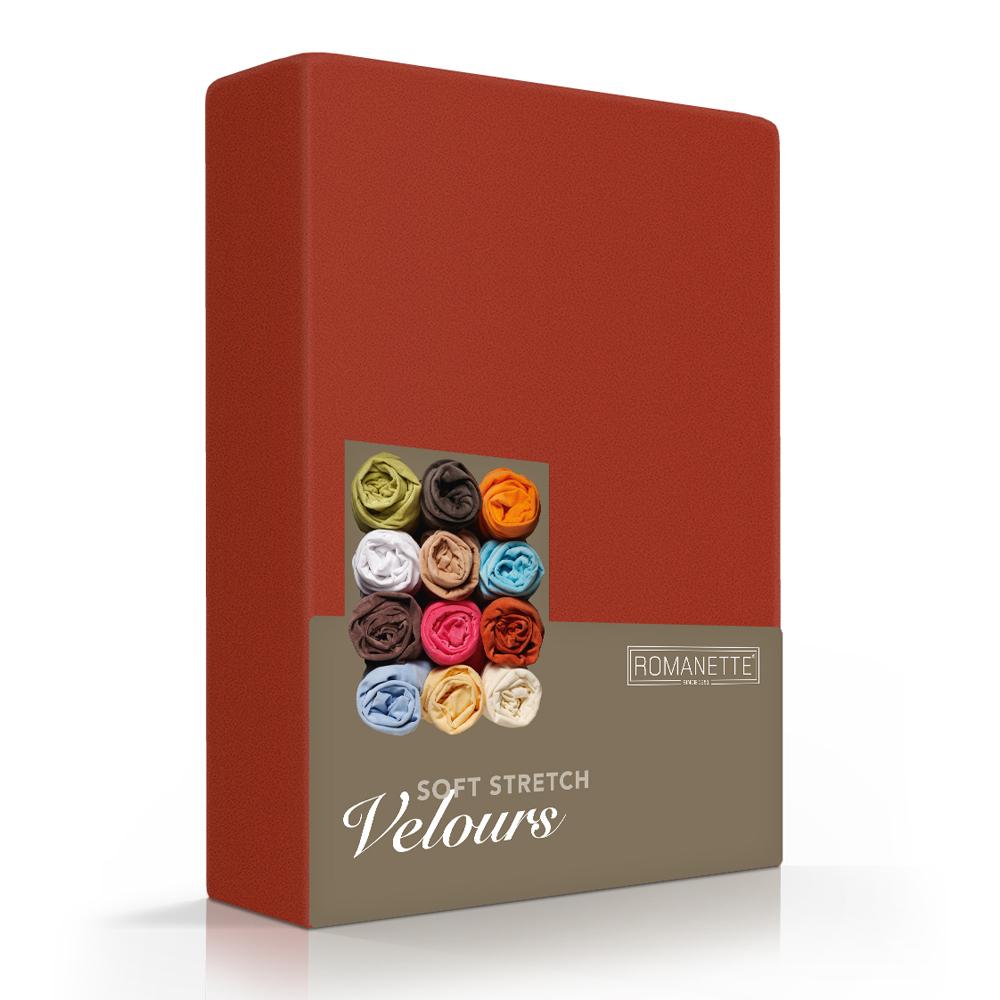 HOESLAKEN Velours - Terracotta Hoeslaken ROMANETTE