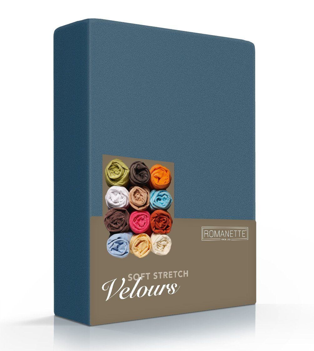 HOESLAKEN Velours - Teal Hoeslaken ROMANETTE