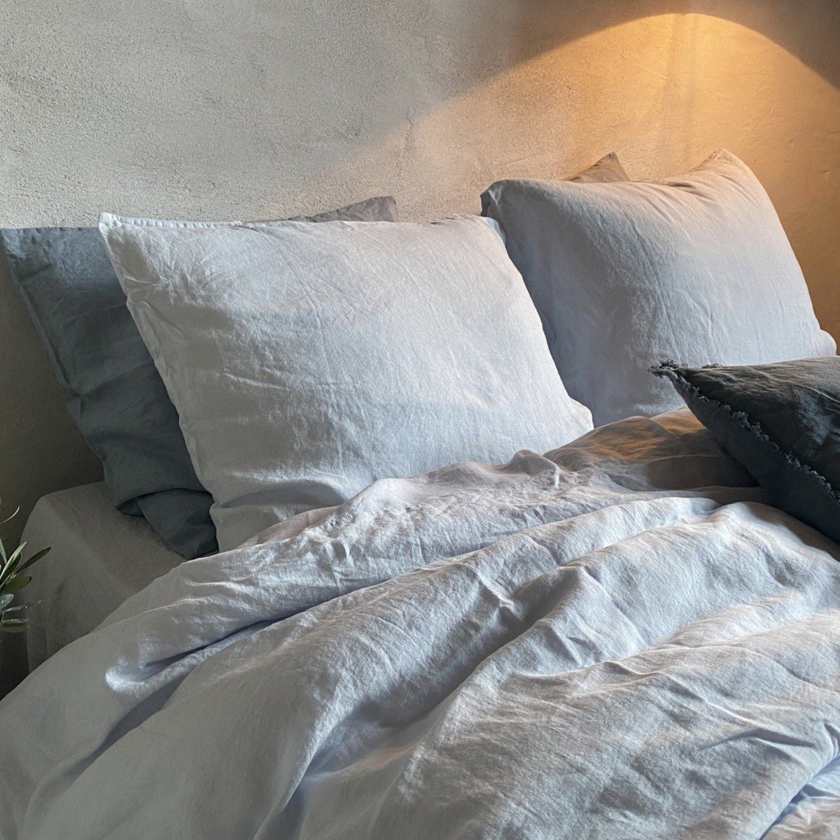 MAXIME - Linnen (186gsm) Dekbedovertrek Dekbedovertrek PASSION FOR LINEN Set 140x220 + kussensloop Licht blauw