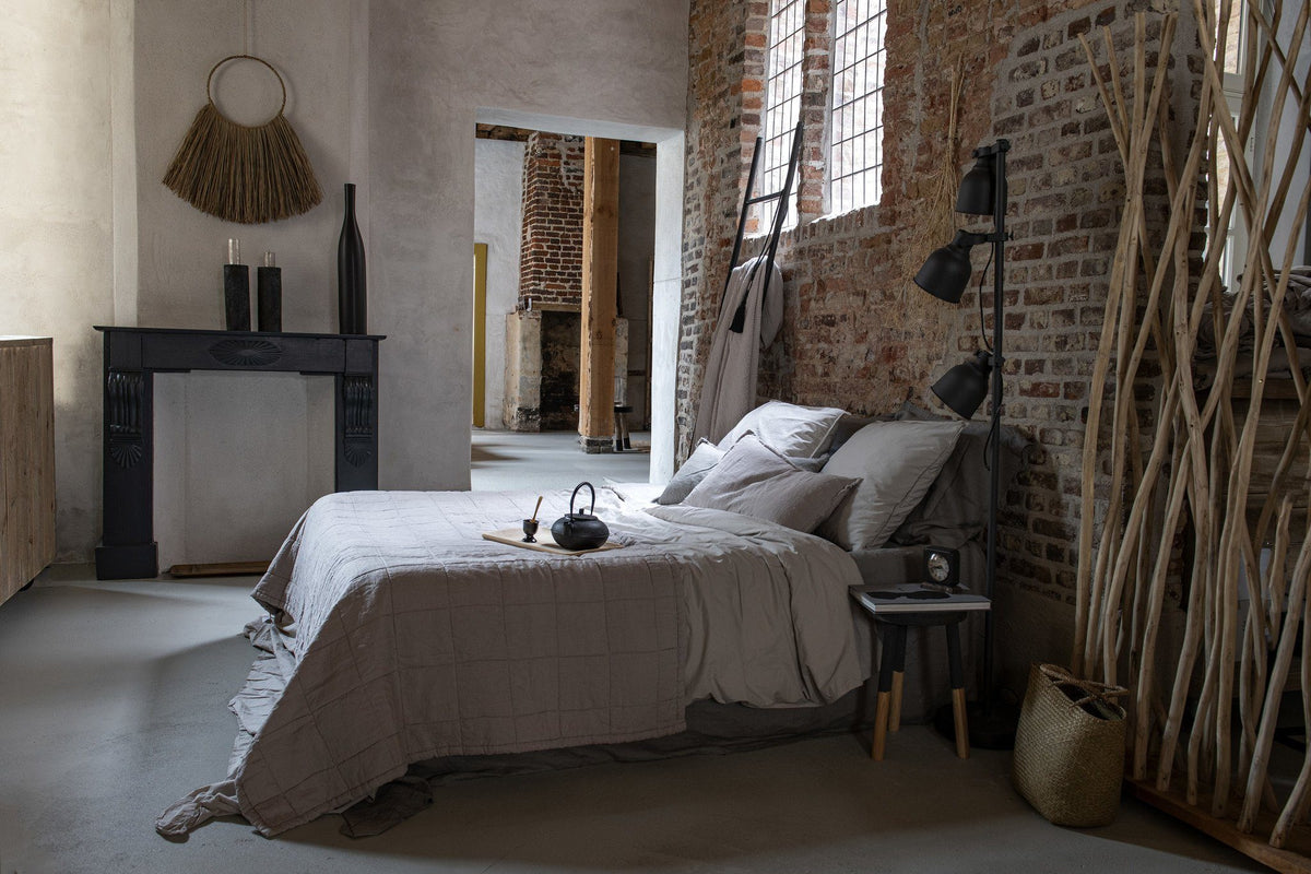 COCO - Katoen percal (220TC) Dekbedovertrek Greige Dekbedovertrek HOUSE IN STYLE