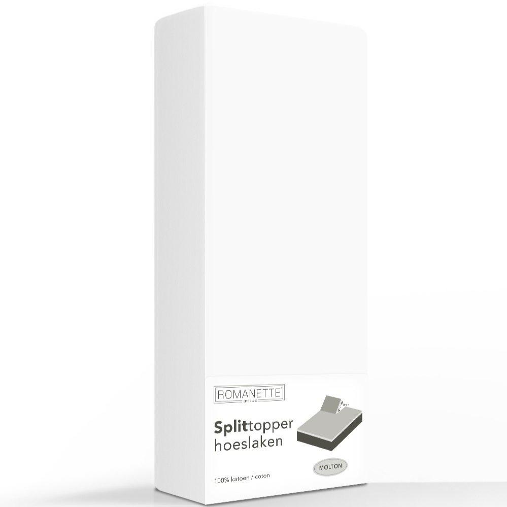 Molton Split-topper - Topperbeschermer split-topper ROMANETTE 160 x 200 cm