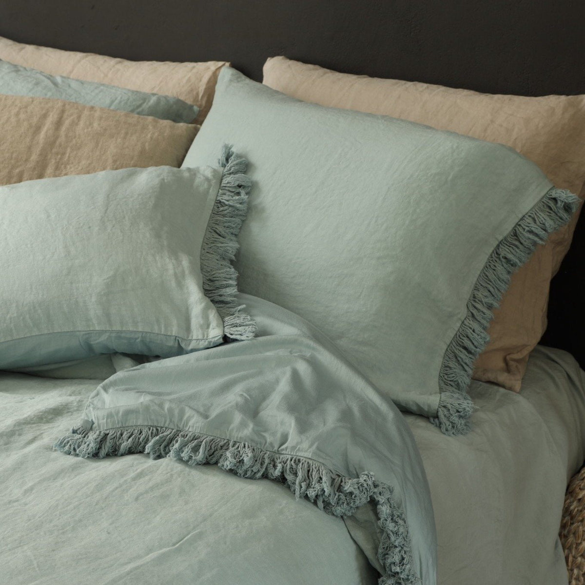 LOULOU - Linnen en katoen satijn dekbedovertrek Dekbedovertrek PASSION FOR LINEN