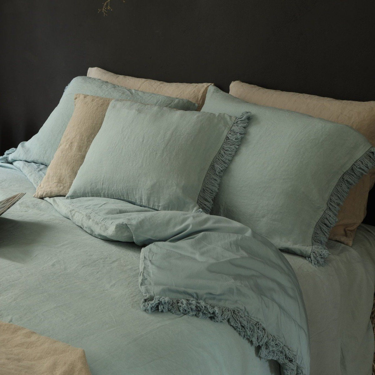 LOULOU - Linnen en katoen satijn dekbedovertrek Dekbedovertrek PASSION FOR LINEN