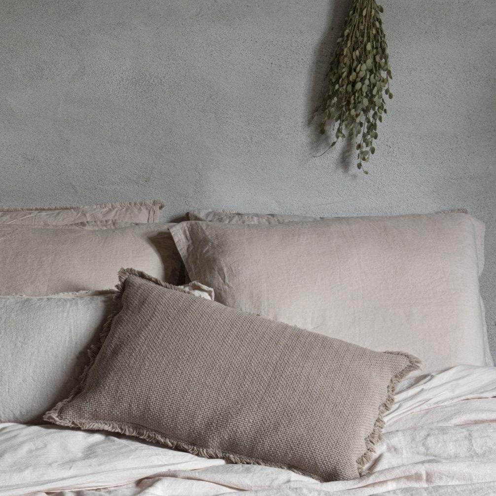 REMY - Linnen (192gsm) met katoen Percal (220TC) Dekbedovertrek Dekbedovertrek PASSION FOR LINEN set 240x220 + kussenslopen taupe