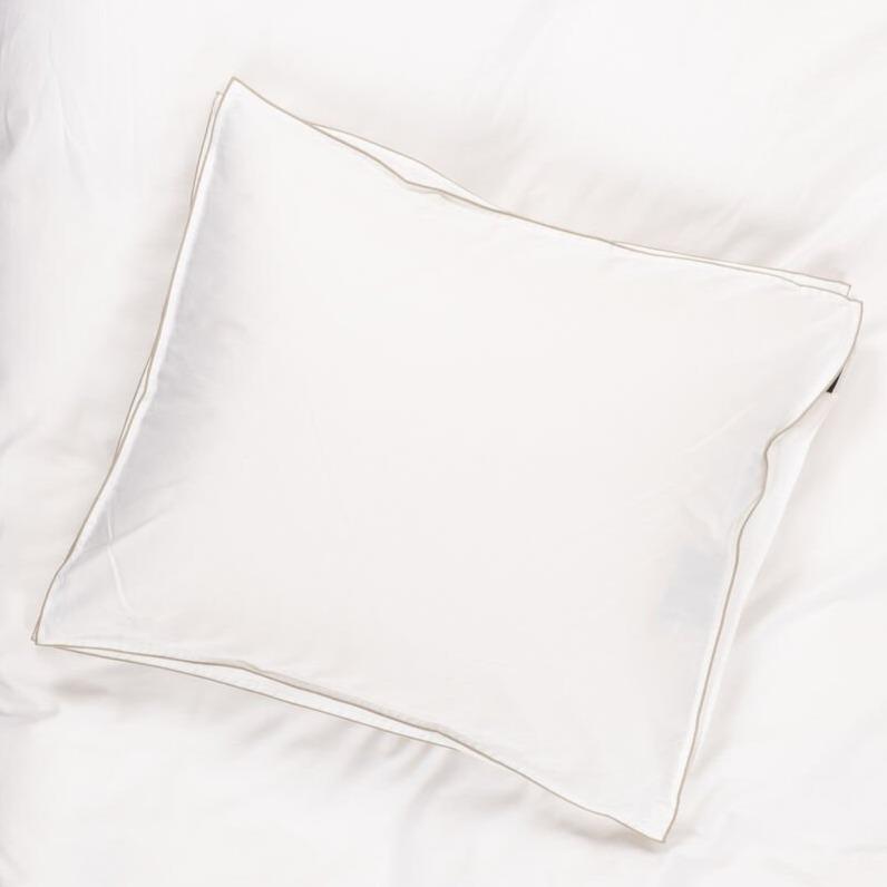 KUSSENSLOOP - Rimini Katoen satijn (500TC) Kussensloop HOUSE IN STYLE 40-80 cm Wit/Zand