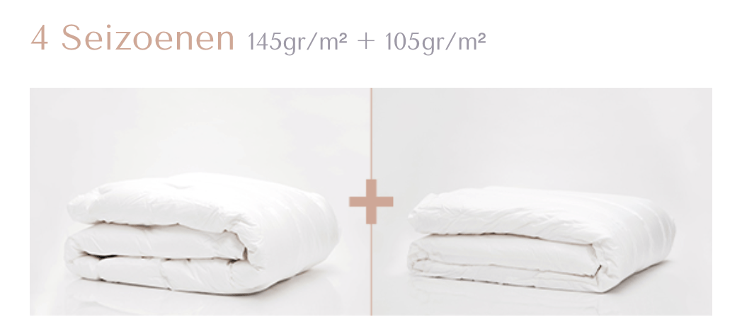 DEKBED - Zilver - 4 Seizoenen - 100% witte ganzendons Dekbed C'EST DUVET