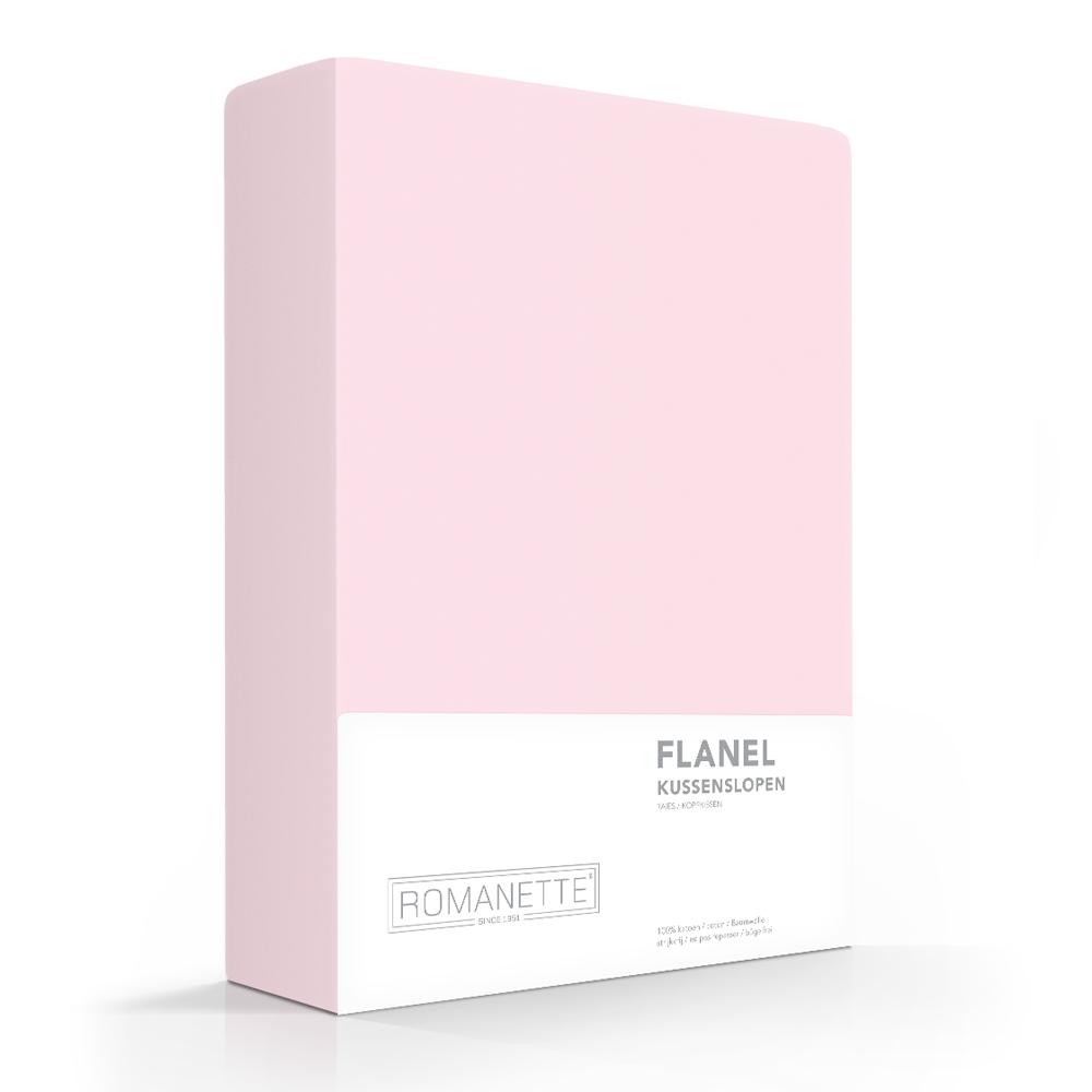 KUSSENSLOOP Flanel - Roze Kussensloop CASA DORMI 60 x 70 cm