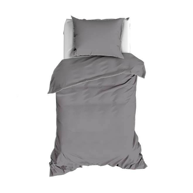 VISCONTI - Dekbedovertrek Flanel Antraciet Dekbedovertrek ROMANETTE