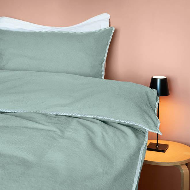VISCONTI - Dekbedovertrek Flanel Mineraalgroen Dekbedovertrek ROMANETTE