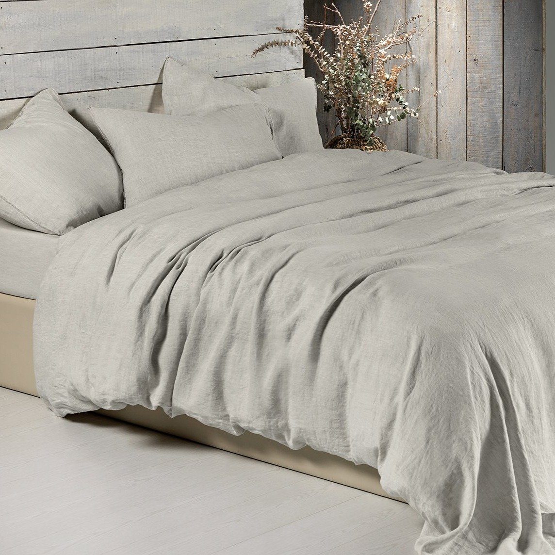 TOUGH - 100% Linnen Dekbedovertrek Oceaangroen Dekbedovertrek DOMMELIN 140 x 200/220cm (+1 sloop) Zand