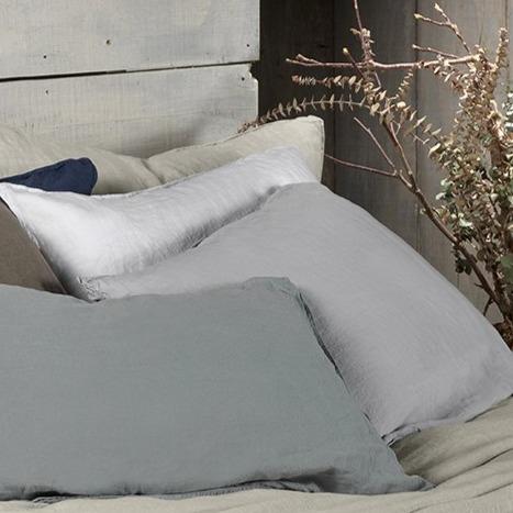 TOUGH - 100% Linnen Dekbedovertrek Ambergeel Dekbedovertrek DOMMELIN 140 x 200/220cm (+1 sloop) Wit