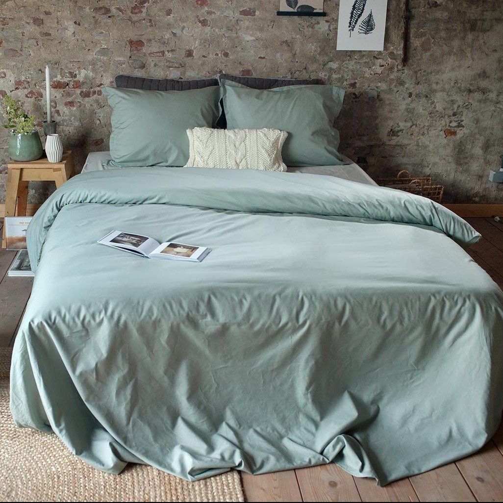 DOMMELIN - Katoen Percal 400TC Dekbedovertrek Lichtgroen Dekbedovertrek DOMMELIN