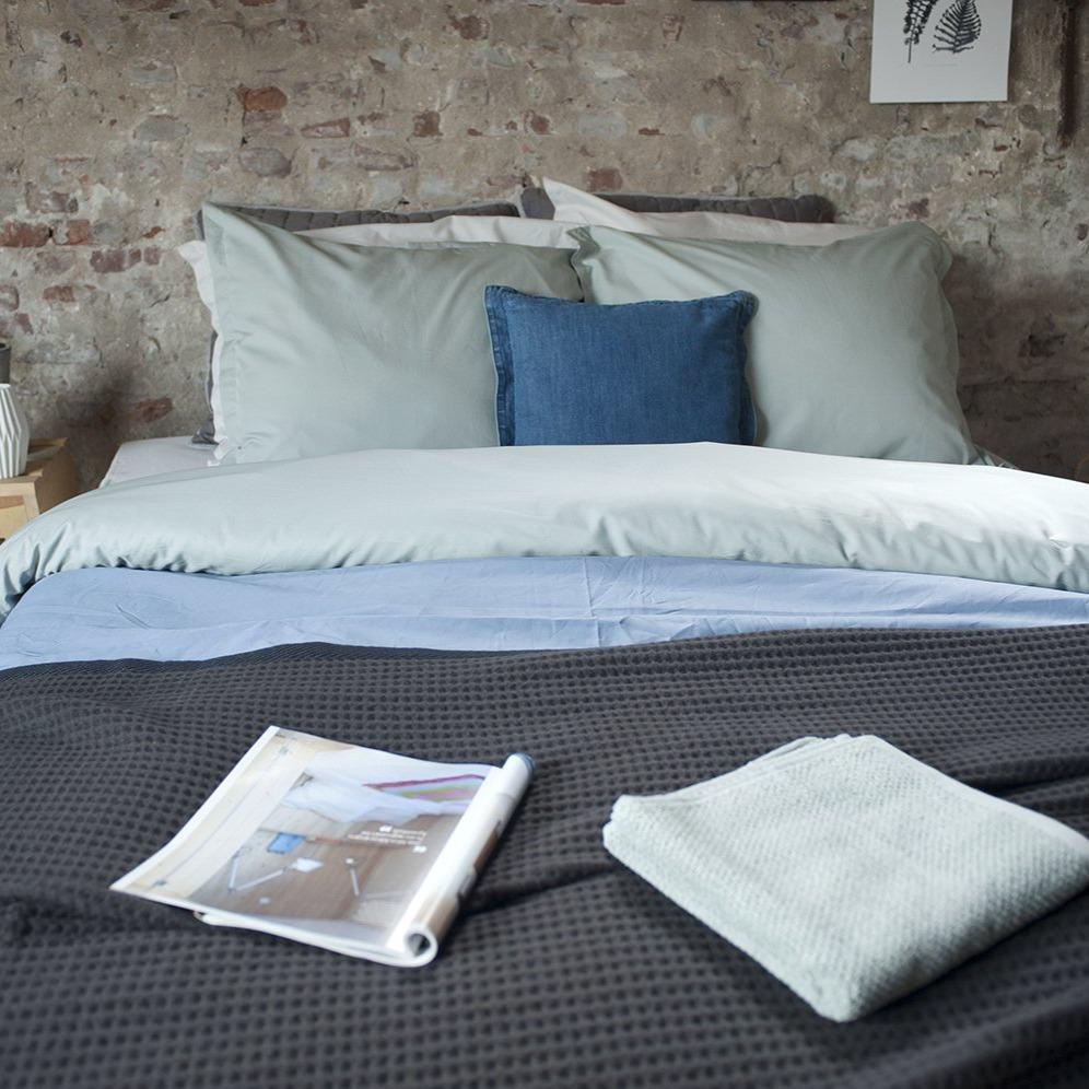 DOMMELIN - Katoen Percal 400TC Dekbedovertrek Lichtgroen Dekbedovertrek DOMMELIN