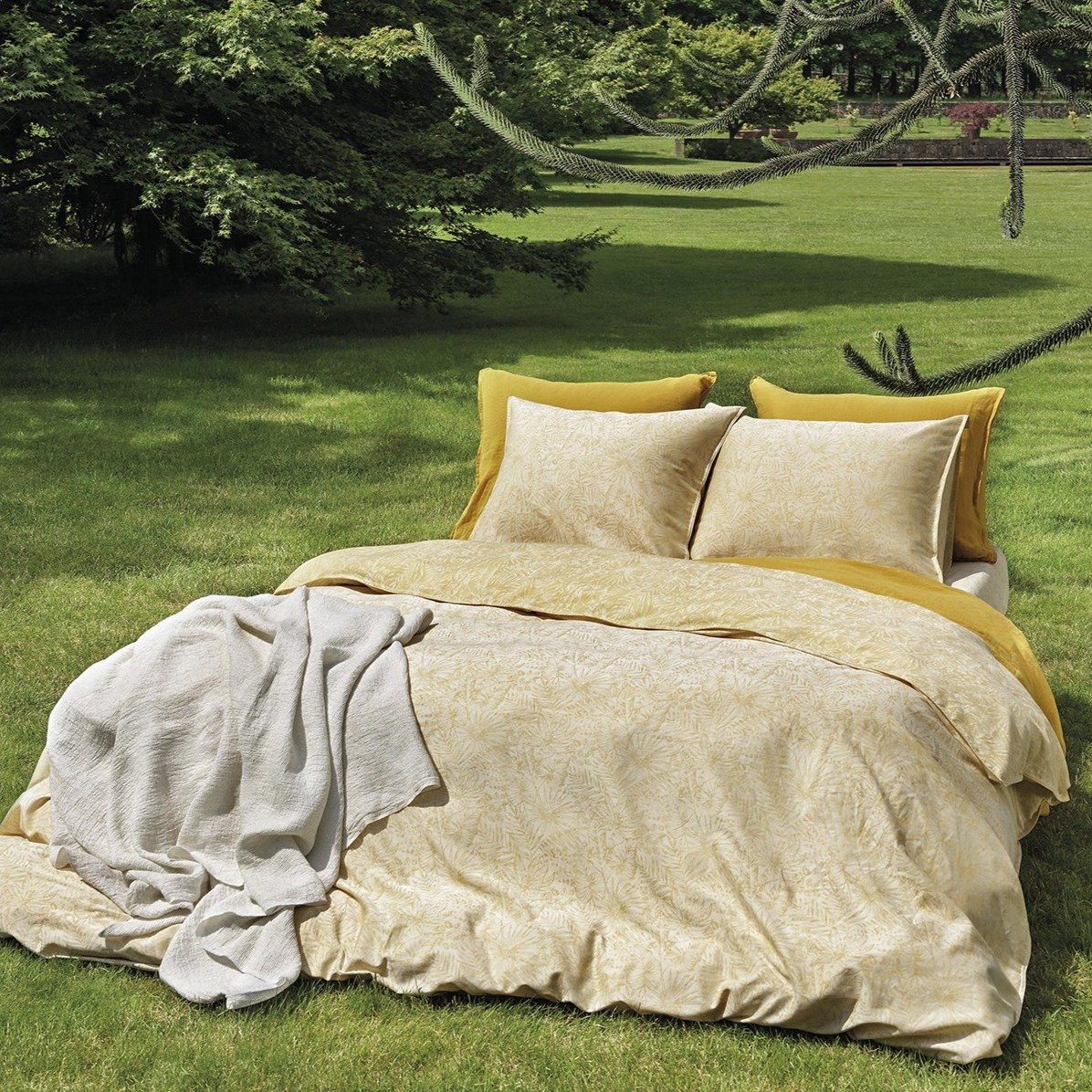 ALBA - Katoen met Bamboe Dekbedovertrek Roze Dekbedovertrek DOMMELIN 140 x 200/220cm (+1 sloop) Geel