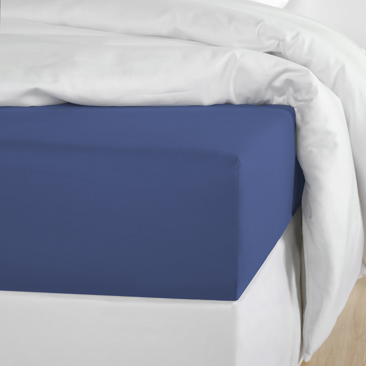 Lakenset Olivia Katoen Satijn 250TC Indigo Blauw