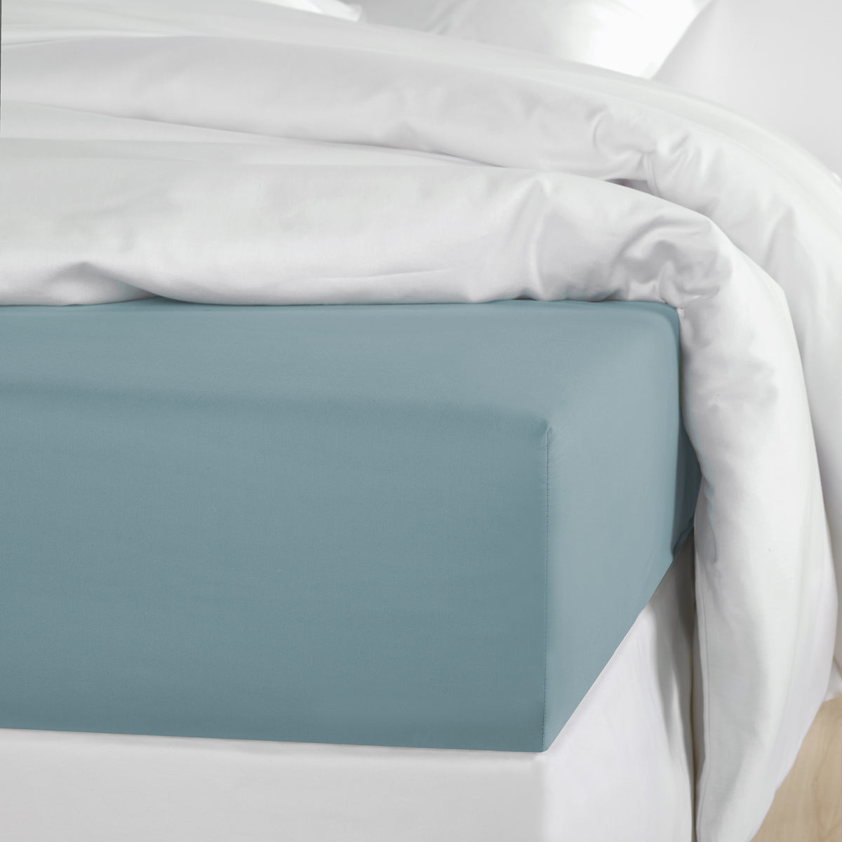 Lakenset Olivia Katoen Satijn 250TC Arctic Blue