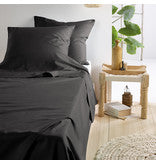Lakenset Olivia Katoen Satijn 250TC Ebony Grey