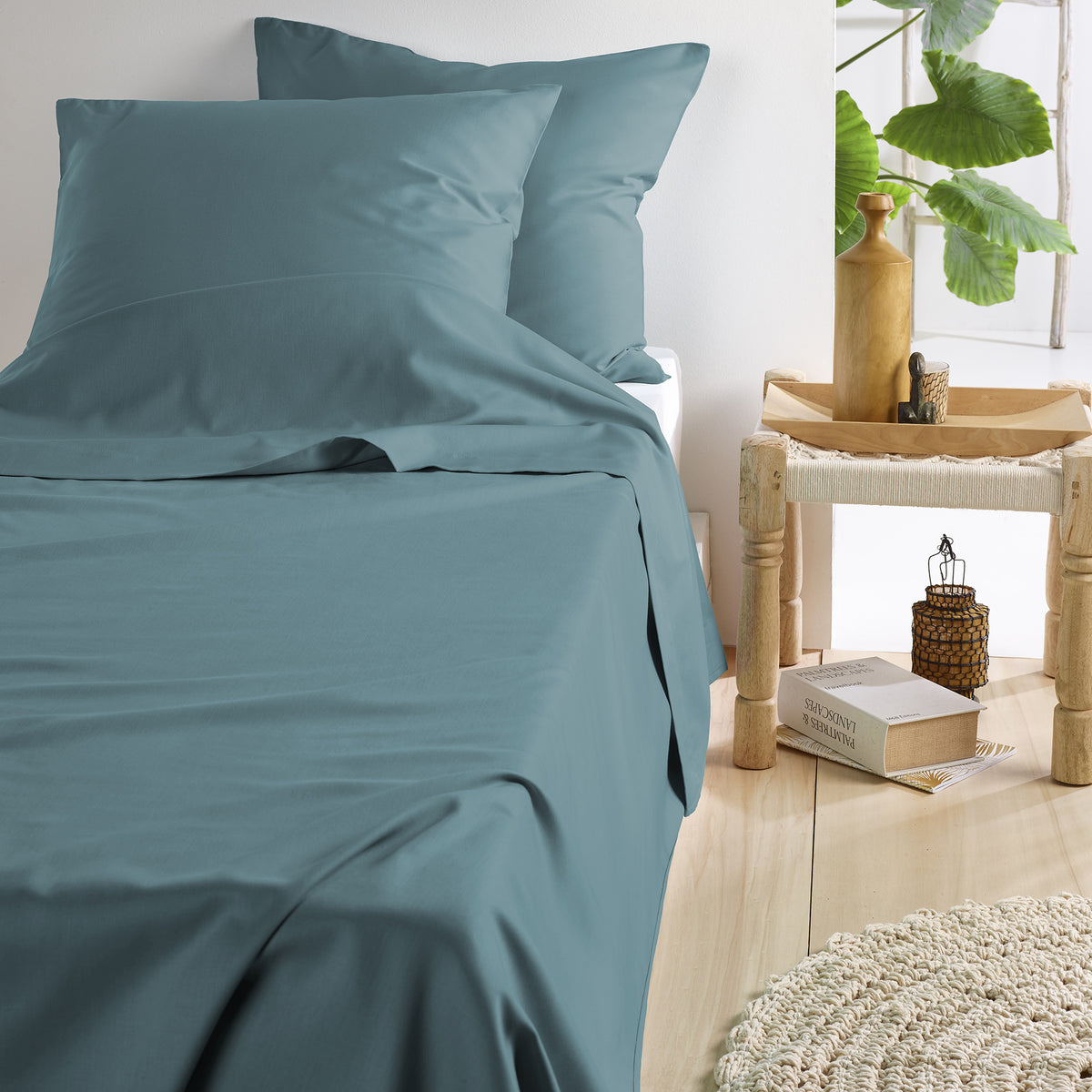 Lakenset Olivia Katoen Satijn 250TC Arctic Blue