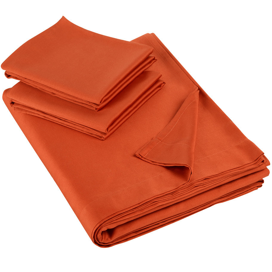 Lakenset Olivia Katoen Satijn 250TC Rooibos Oranje