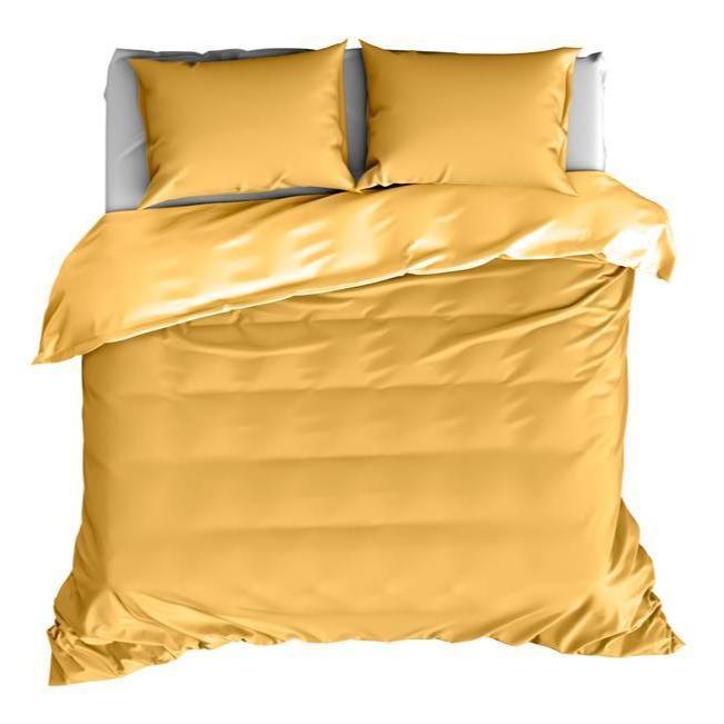 OLIVIA - Katoen Satijn Dekbedovertrek Golden Yellow Dekbedovertrek DE WITTE LIETAER