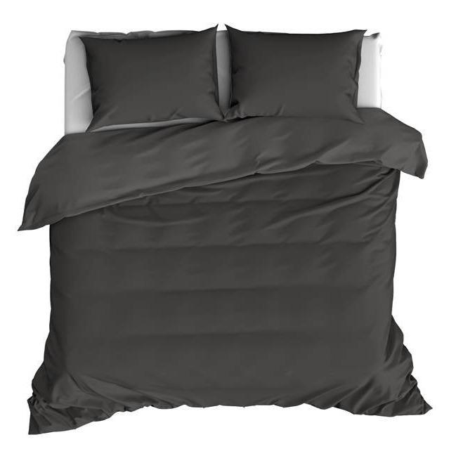 OLIVIA - Katoen Satijn Dekbedovertrek Ebony offblack Dekbedovertrek DE WITTE LIETAER