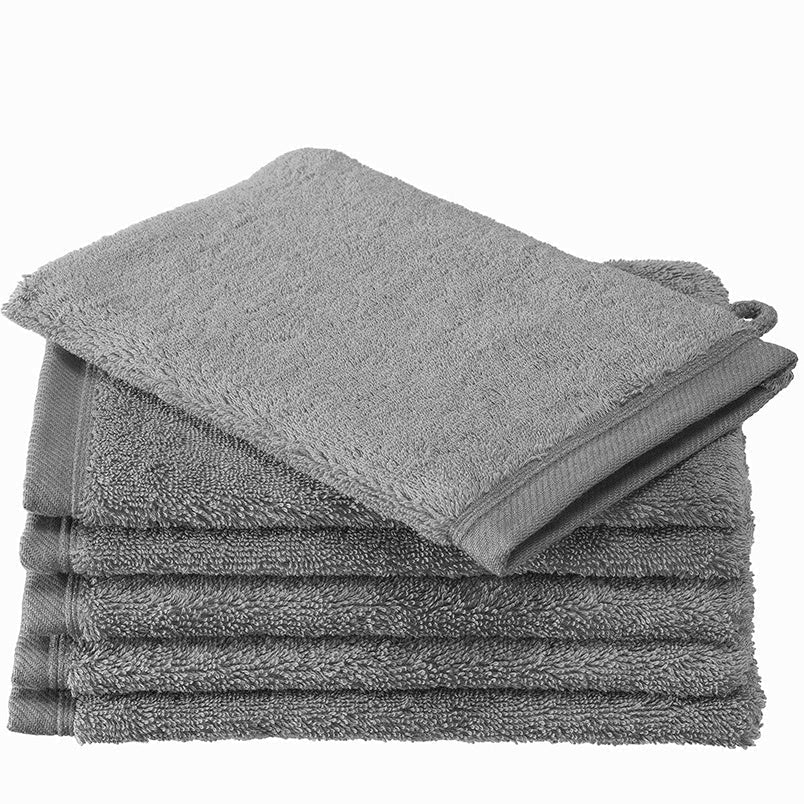 WASHANDJES (6x) - Contessa Steel grey 16 x 21cm Washandje DE WITTE LIETAER Washandjes 16 x 21/6 Antraciet
