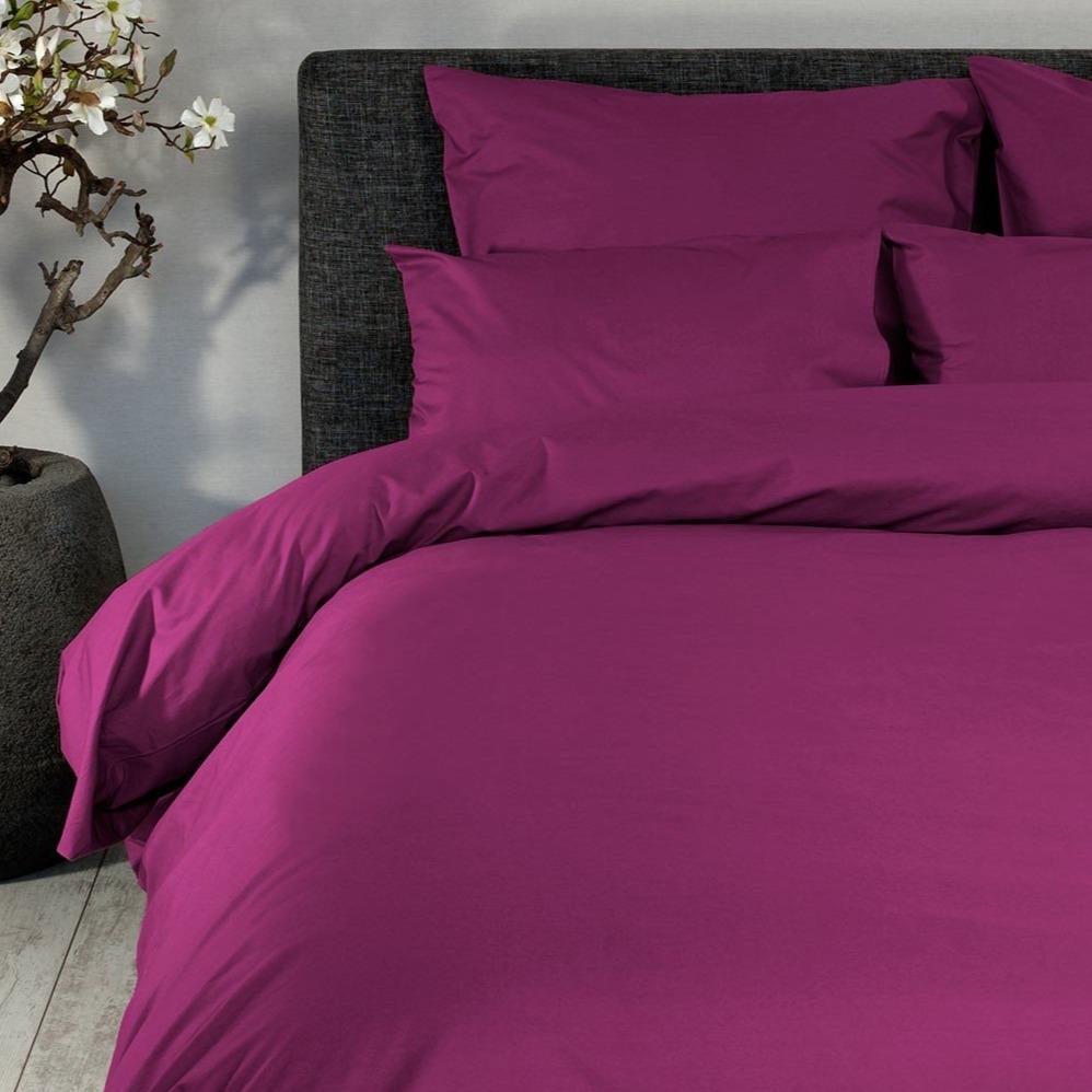 DOMMELIN - Katoen Percal 200TC Dekbedovertrek Aubergine Dekbedovertrek DOMMELIN 140 x 200/220cm (+1 sloop) Aubergine-582