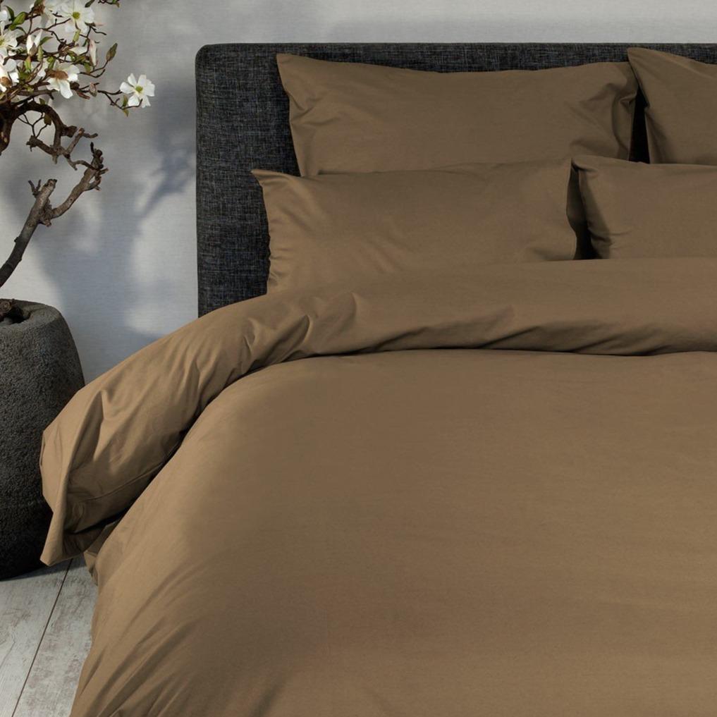 DOMMELIN - Katoen Percal 200TC Dekbedovertrek Cappuchino Dekbedovertrek DOMMELIN 140 x 200/220cm (+1 sloop) Cappucino-574