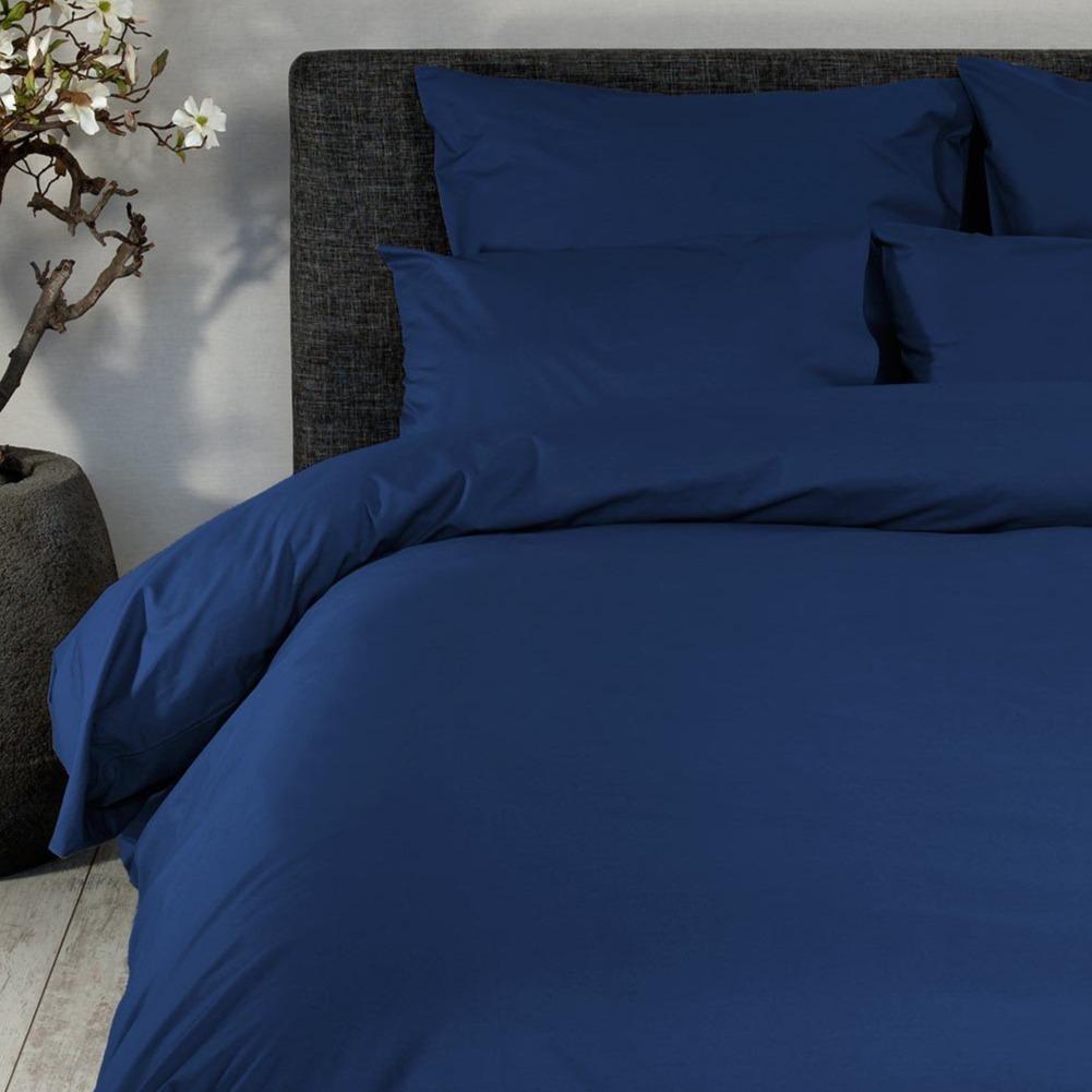 DOMMELIN - Katoen Percal 200TC Dekbedovertrek Navy Dekbedovertrek DOMMELIN 140 x 200/220cm (+1 sloop) Navy-524
