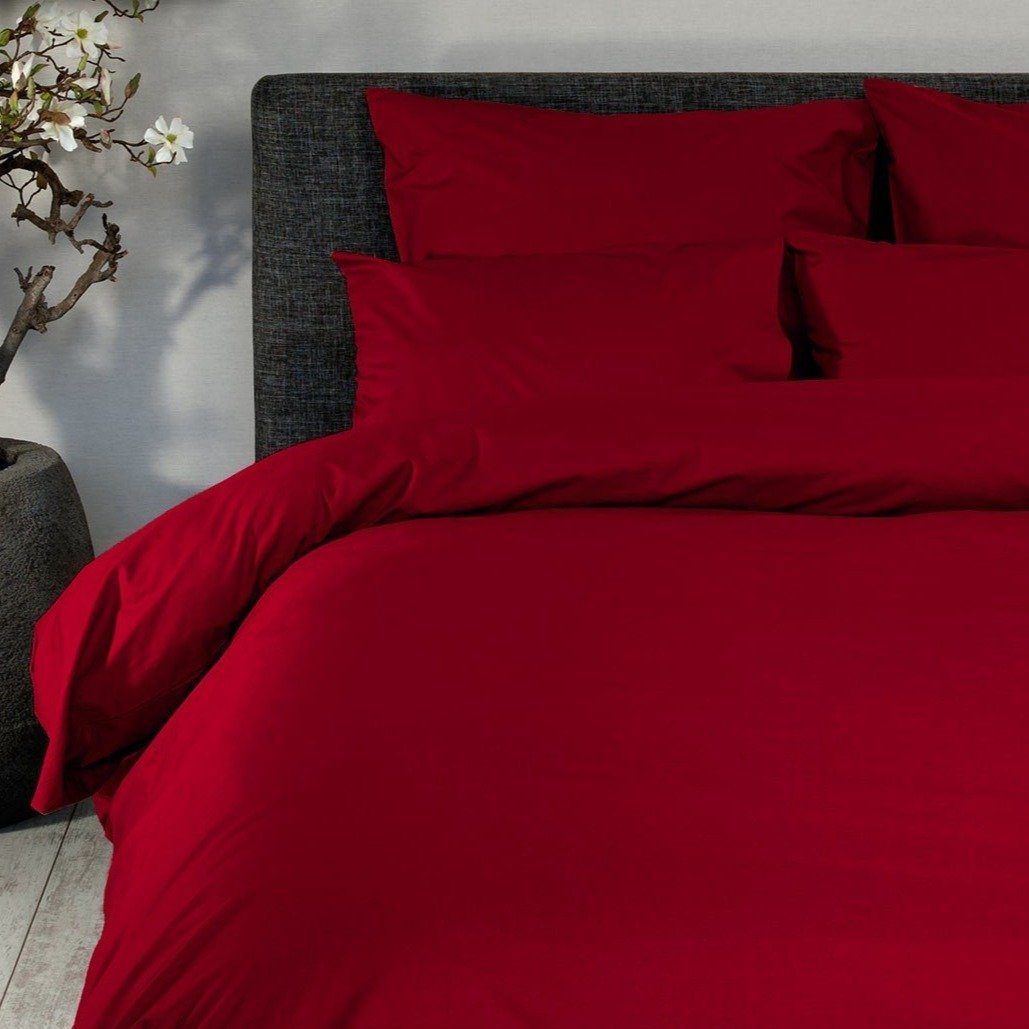 DOMMELIN - Katoen Percal 200TC Dekbedovertrek Rosso Dekbedovertrek DOMMELIN 140 x 200/220cm (+1 sloop) Rosso-580