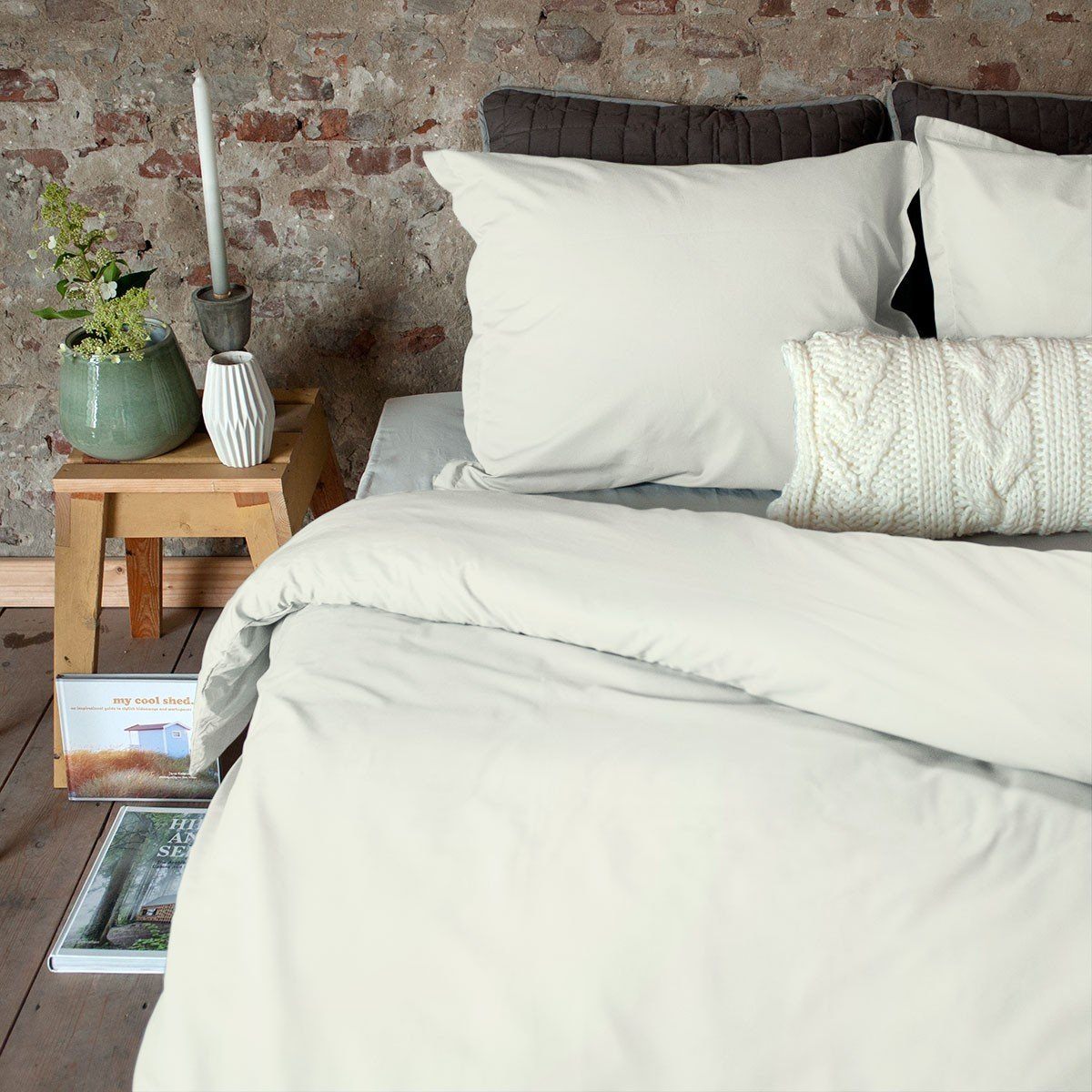 DOMMELIN - Katoen Percal 400TC Dekbedovertrek Ecru Dekbedovertrek DOMMELIN 140 x 200/220cm (+1 sloop) Ecru-626