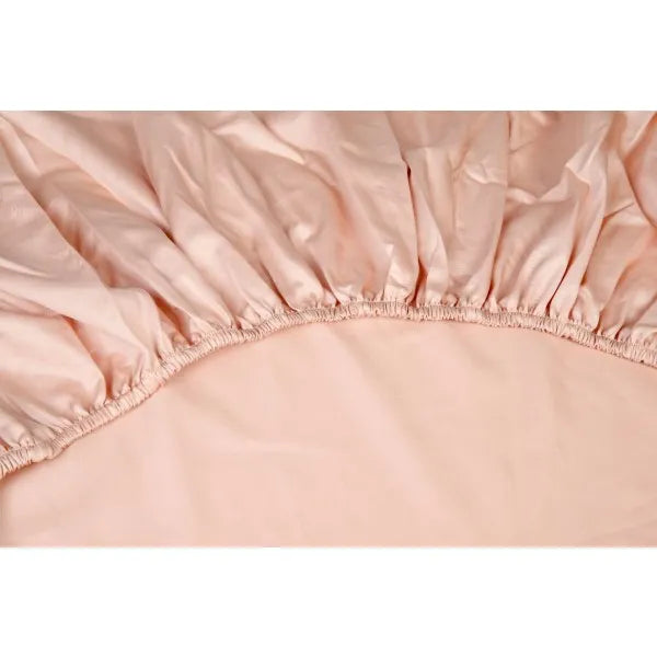 SPLIT-TOPPER Hoeslaken - Giza Egyptisch katoen satijn Nude Roze 15 cm