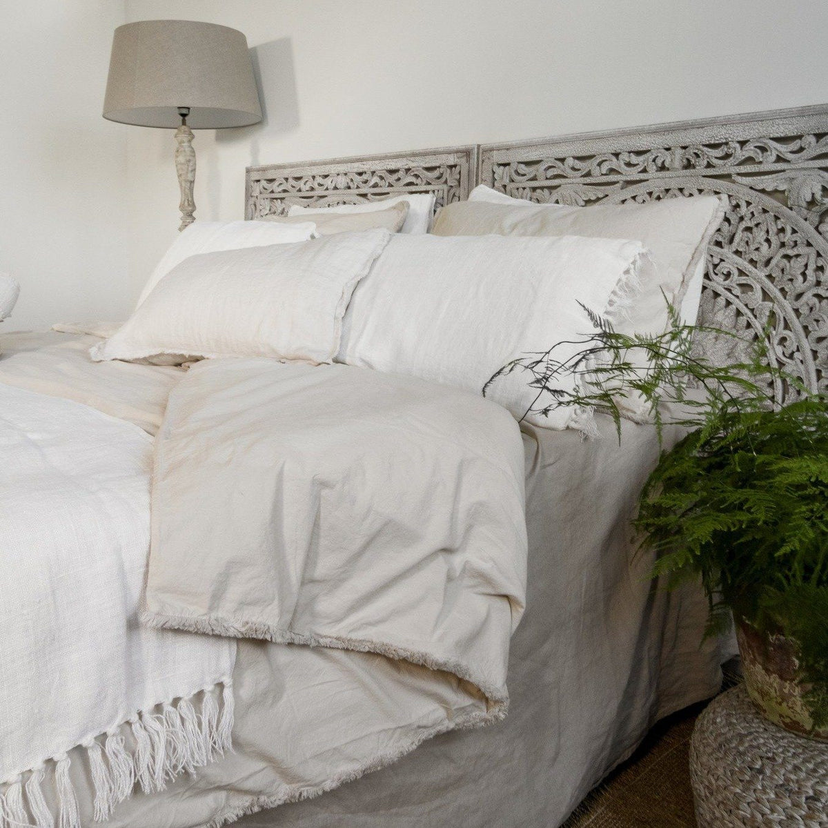 IBIZA - Katoen Percal dekbedovertrek Dekbedovertrek HOUSE IN STYLE 135x200 cm powder