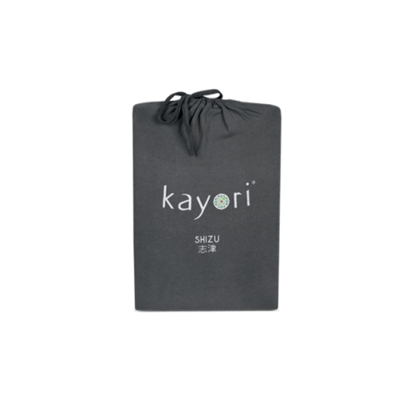 HOESLAKEN - Shizu Stretch Jersey hoeslaken KAYORI 90/100 x 200/220 cm antra